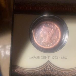1793-1857 Large cent comes with certificate of authenticity , protective case